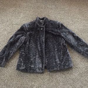 Faux Persian Wool Laura Ashley Petite Gray Jacket